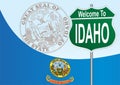 Road sign Welcome to Idaho Royalty Free Stock Photo