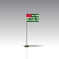 Flag Illustration of the country of Abkhazia. National Abkhazia flag isolated on gray background. EPS10