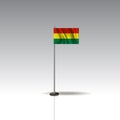 Flag Illustration of the country of BOLIVIA. National BOLIVIA flag isolated on gray background. EPS10