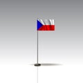 Flag Illustration of the country of CZECH REPUPLIC. National CZECH REPUPLIC flag isolated on gray background Royalty Free Stock Photo