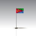 Flag Illustration of the country of ERITREA. National ERITREA flag on gray background.