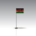 Flag Illustration of the country of KENYA. National KENYA flag on gray background. EPS10