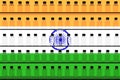Flag of India and multiple vaccine vials. Vaccination concept. 3D rendering