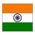Flag of India with three horizontal stripes: saffron at the top, white in the middle, and Royalty Free Stock Photo