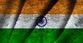 Flag of India. Waving National Flag of India with grunge effect. Indian flag