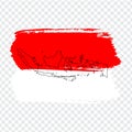 Flag Indonesia from brush strokes and Blank map Indonesia. High quality map of Indonesia and flag on transparent background.