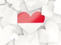 Flag of indonesia, heart shaped stickers Royalty Free Stock Photo
