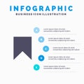 Flag, Instagram, Interface, Save, Tag Solid Icon Infographics 5 Steps Presentation Background Royalty Free Stock Photo