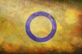 flag of Intersex Pride with fabric texture. equality concept. grunge retro plain background. Top view