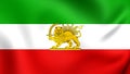 Flag of Iran 1964-1980. Old Lion and Sun Flag.