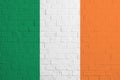 Flag of Ireland Brick wall texture of the flag of Ireland