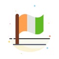 Flag, Ireland, Irish Abstract Flat Color Icon Template Royalty Free Stock Photo