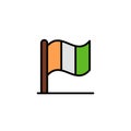 Flag, Ireland, Irish Business Logo Template. Flat Color Royalty Free Stock Photo