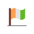 Flag, Ireland, Irish  Flat Color Icon. Vector icon banner Template Royalty Free Stock Photo