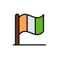 Flag, Ireland, Irish  Flat Color Icon. Vector icon banner Template Royalty Free Stock Photo