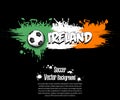 Flag of Ireland and soccer fans Royalty Free Stock Photo