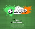 Flag of Ireland and soccer fans Royalty Free Stock Photo