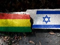 The flag of Israel and the flag of Bolivia are both made from paint crackle patterns.