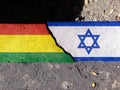 The flag of Israel and the flag of Bolivia are both made from paint crackle patterns.