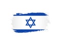 Israel flag brush stroke design