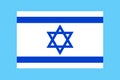 Flag of Israel Emblem with David Star.