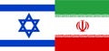 Flag of Israel and Iran.