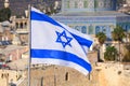 Flag of Israel in Jerusalem Royalty Free Stock Photo