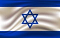 Flag of Israel. Realistic waving flag of State of Israel