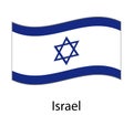 Flag of Israel. Realistic waving flag of State of Israel.