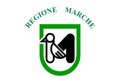 Glossy glass flag of Italian region Marche