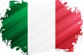 Flag of Italy brush stroke background. National flag of Italian Republic. Royalty Free Stock Photo