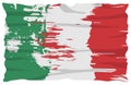 Flag of Italy. Drawing of state flag in grunge style. National rome flag. Vector