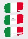 Flag of italy. Grunge brush stroke. Vector illustration.