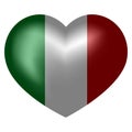 Flag of Italy in heart shape. vector illustration. Royalty Free Stock Photo