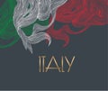 Flag of Italy made with colorful lines. Italy national symbol. Royalty Free Stock Photo