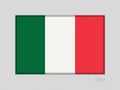 Flag of Italy. National Ensign Aspect Ratio 2 to 3 on Gray