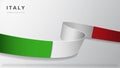 Flag of Italy. Realistic wavy ribbon with italian flag colors. Graphic and web design template. National symbol Royalty Free Stock Photo