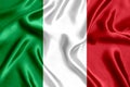 Flag of Italy silk close-up Royalty Free Stock Photo