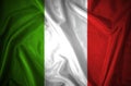 Flag of Italy on a silk fabric Royalty Free Stock Photo