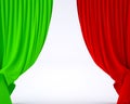 Flag of Italy on a theater silk curtain Royalty Free Stock Photo