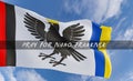 Flag of Ivano-Frankivsk, Pray for Ivano-Frankivsk region of Ukraine, pray for Ukraine, flag Ukraine region and blue sky