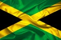 Flag Of Jamaica, Jamaica flag, National flag of Jamaica. fabric and texture flag of Jamaica Royalty Free Stock Photo