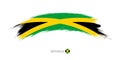 Flag of Jamaica in rounded grunge brush stroke Royalty Free Stock Photo