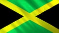 The flag of Jamaica. Shining silk flag of Jamaica. High quality render. 3D illustration
