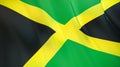 The flag of Jamaica. Waving silk flag of Jamaica. High quality render. 3D illustration Royalty Free Stock Photo