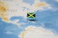 The Flag of jamaica in the world map Royalty Free Stock Photo