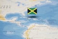 The Flag of jamaica in the world map Royalty Free Stock Photo