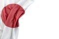Flag of Japan in the corner on white background. Isolated. 3D illustration Royalty Free Stock Photo