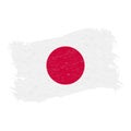 Flag of Japan, Grunge Abstract Brush Stroke Isolated On A White Background. Vector Illustration. Royalty Free Stock Photo