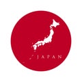 Flag of Japan with maps territory of Japan vector illustration. map of Japan with the image of the national flag